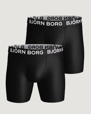 Bjorn Borg Boxer heren: Performance boxer 2p, Atlectic fit, zwart