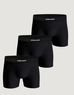 Bjorn Borg Boxer heren: Premium cotton stretch boxer 3P, Zwart