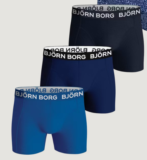 Bjorn Borg Jongens boxershort: 3pack, Blauw