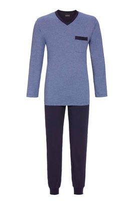 Ringella Heren Pyjama: Blauw, Vhals
