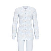 Ringella Dames Pyjama: Doorknoop model, Blauw, Katoen