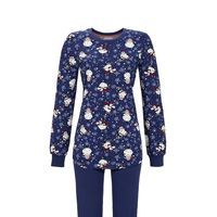 Ringella Dames pyjama: Kersteditie, donker blauw