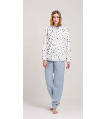 Gary Dames pyjama: Punto milano, Blauw