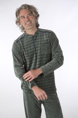 Perlina Heren pyjama: Vasco, Velours, Groen