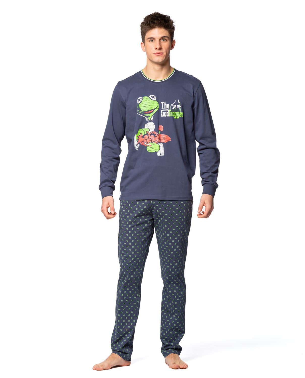 Egatex Pyjama Heren: Kermit de kikker, Blauw
