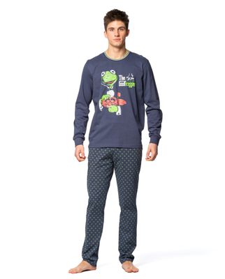 Egatex Pyjama Heren: Kermit de kikker, Blauw
