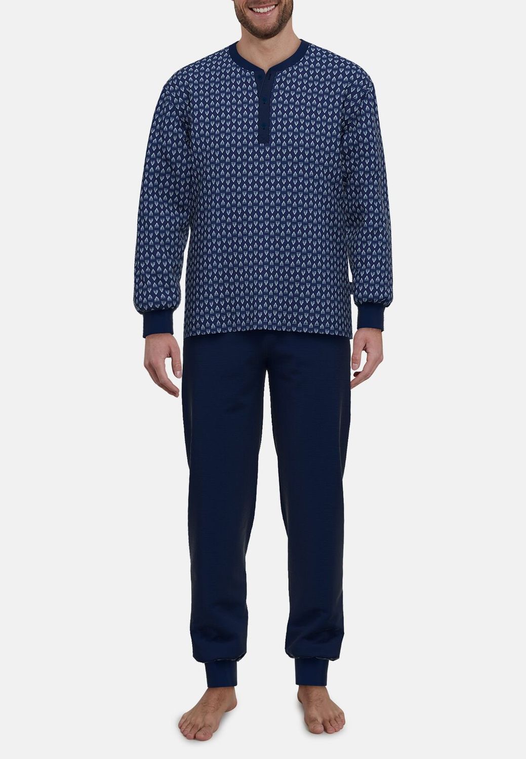 Gotzburg Heren Pyjama: Blauw, Katoen