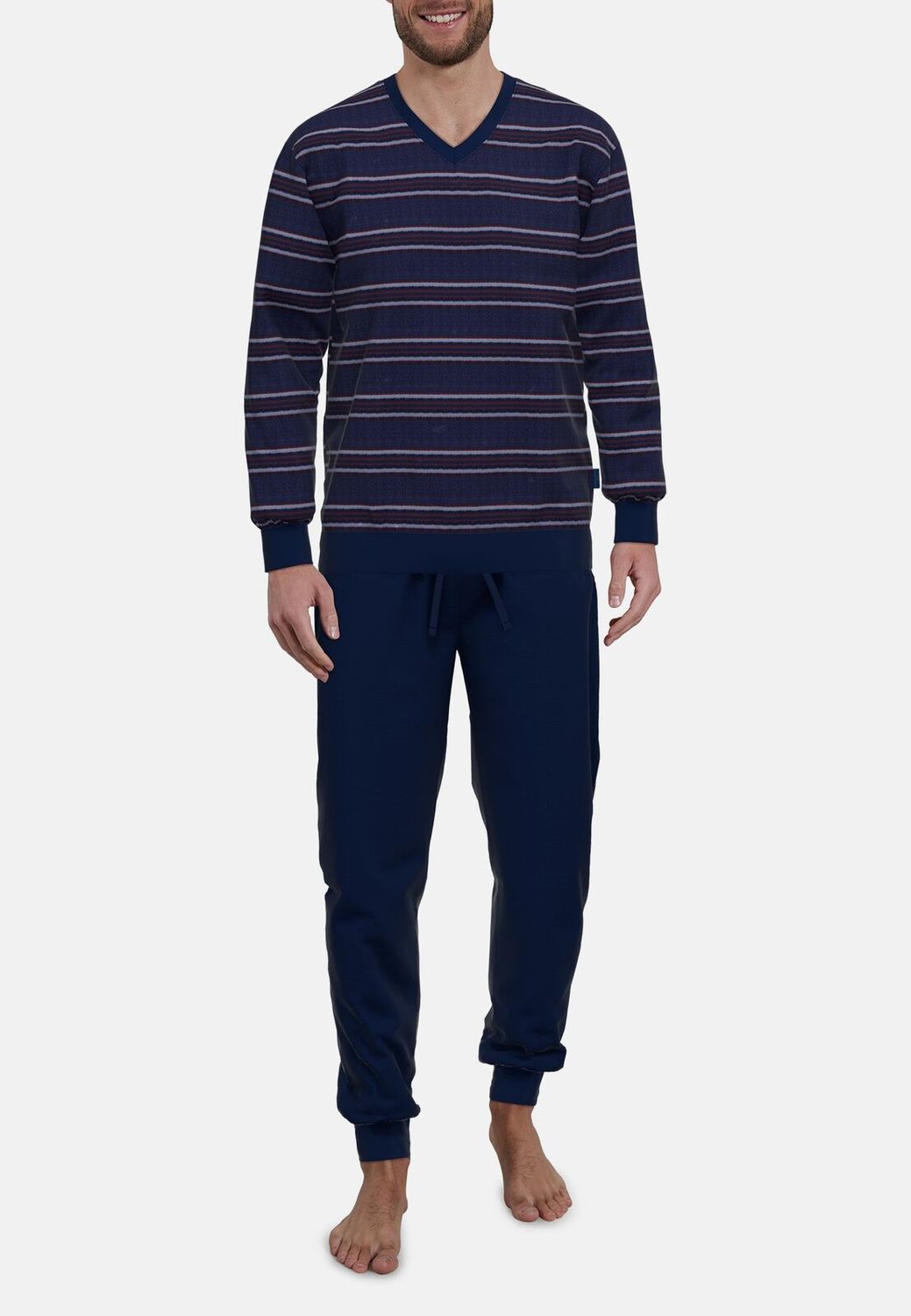 Gotzburg Heren Pyjama: Badstof, Blauw