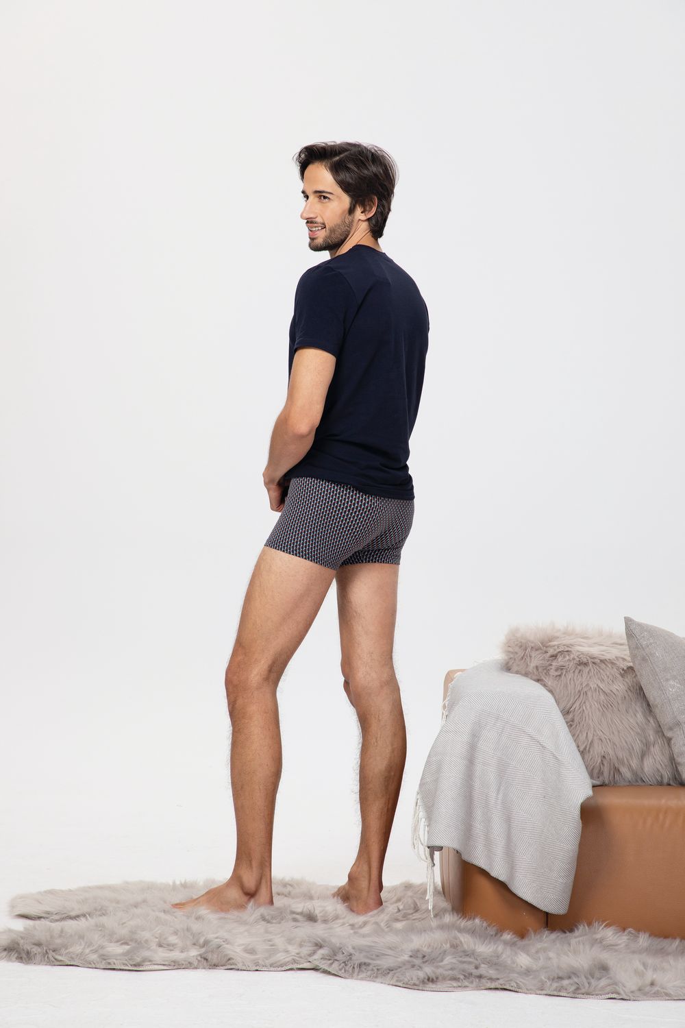 Ammann Heren Boxer: Gots Retro short, blauw