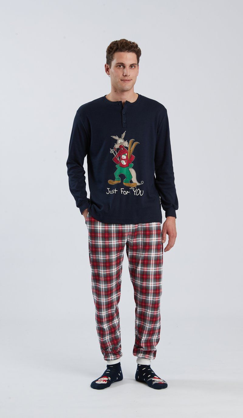 Happy people Pyjama: Blauw, Interlock