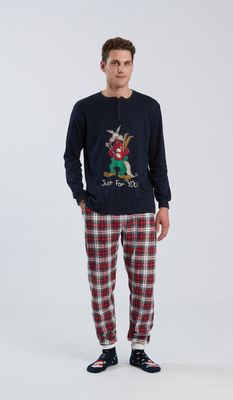 Happy people Pyjama: Blauw, Interlock