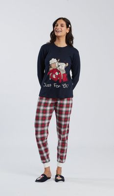 Happy people  Dames Pyjama: Blauw, Interlock