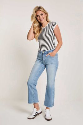 Para Mi Dames jeans broek: Mila ( Mini Flare ), Cosic Blue, Daily denims