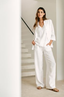 Signe Nature Broek: Linnen, Wit
