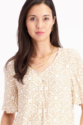 Signe nature Dames bloes: Beige, Vlindermouw