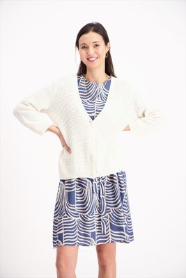 Signe nature Dames Cardigan met knopen, Ecru