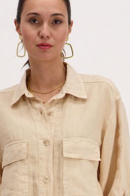 Signe Nature Bloes / blazer: Beige, Linnen