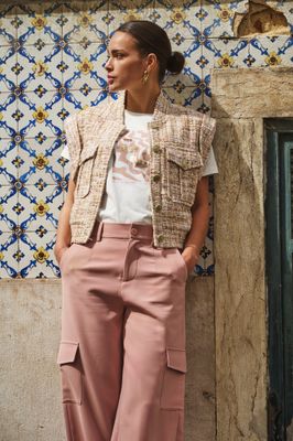 Esqualo Shirt korte mouw, Folie print