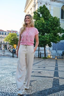 Esqualo Gilt met knopen: Roze, boucle weving