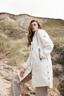 Frandsen Regenjas: Ecru, moderne toffe jas