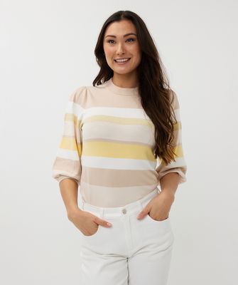 Esqualo Pull: Gestreept 3/4 mouw