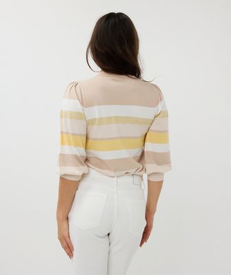 Esqualo Pull: Gestreept 3/4 mouw
