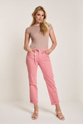 Para Mi dames broek: Bobby, Color Denim, Coral Peach, L30