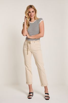 Para Mi dames broek: Bowie, Color Denim, Beige