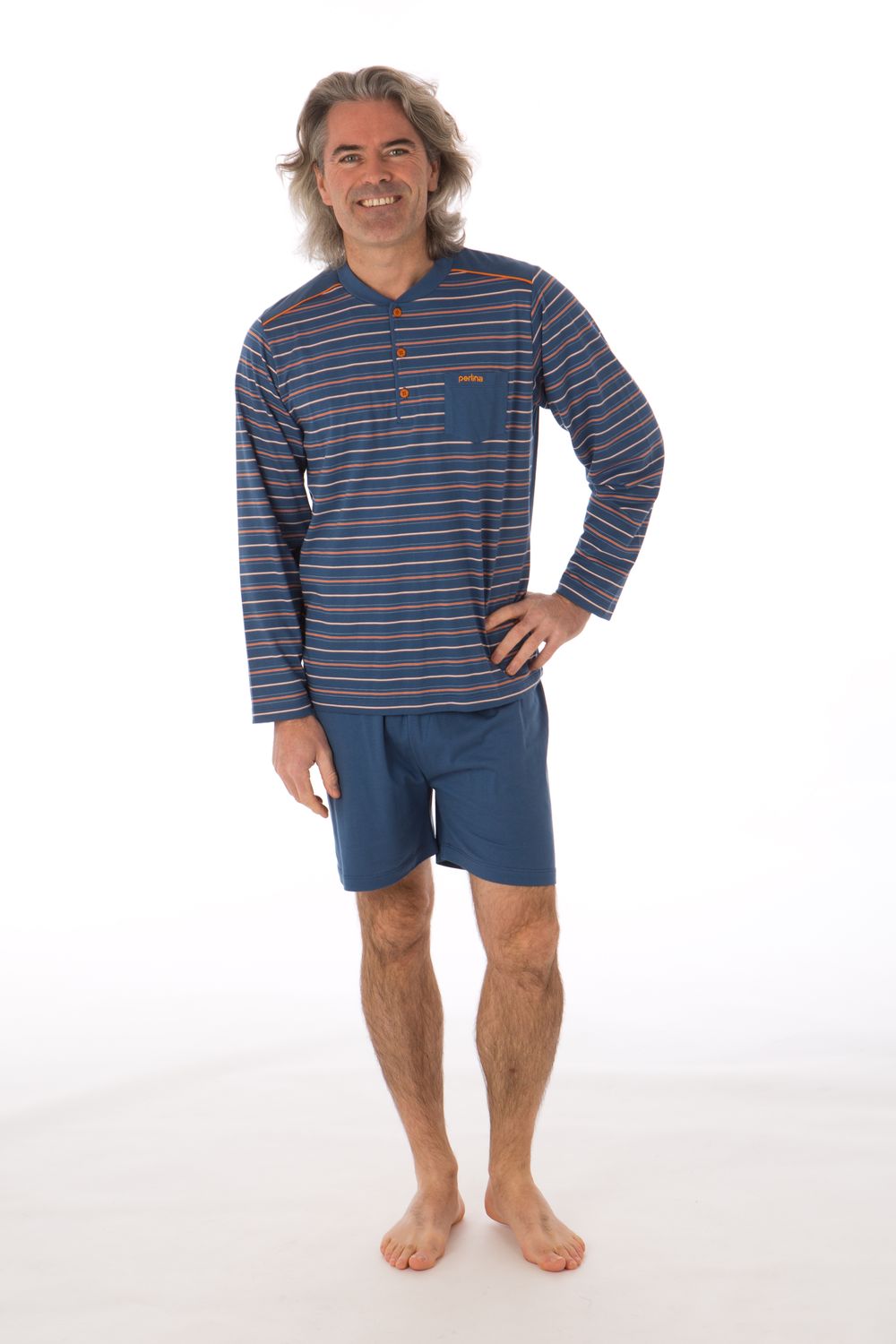 Perlina Heren pyjama: Lange mouw, Korte broek en lange broek