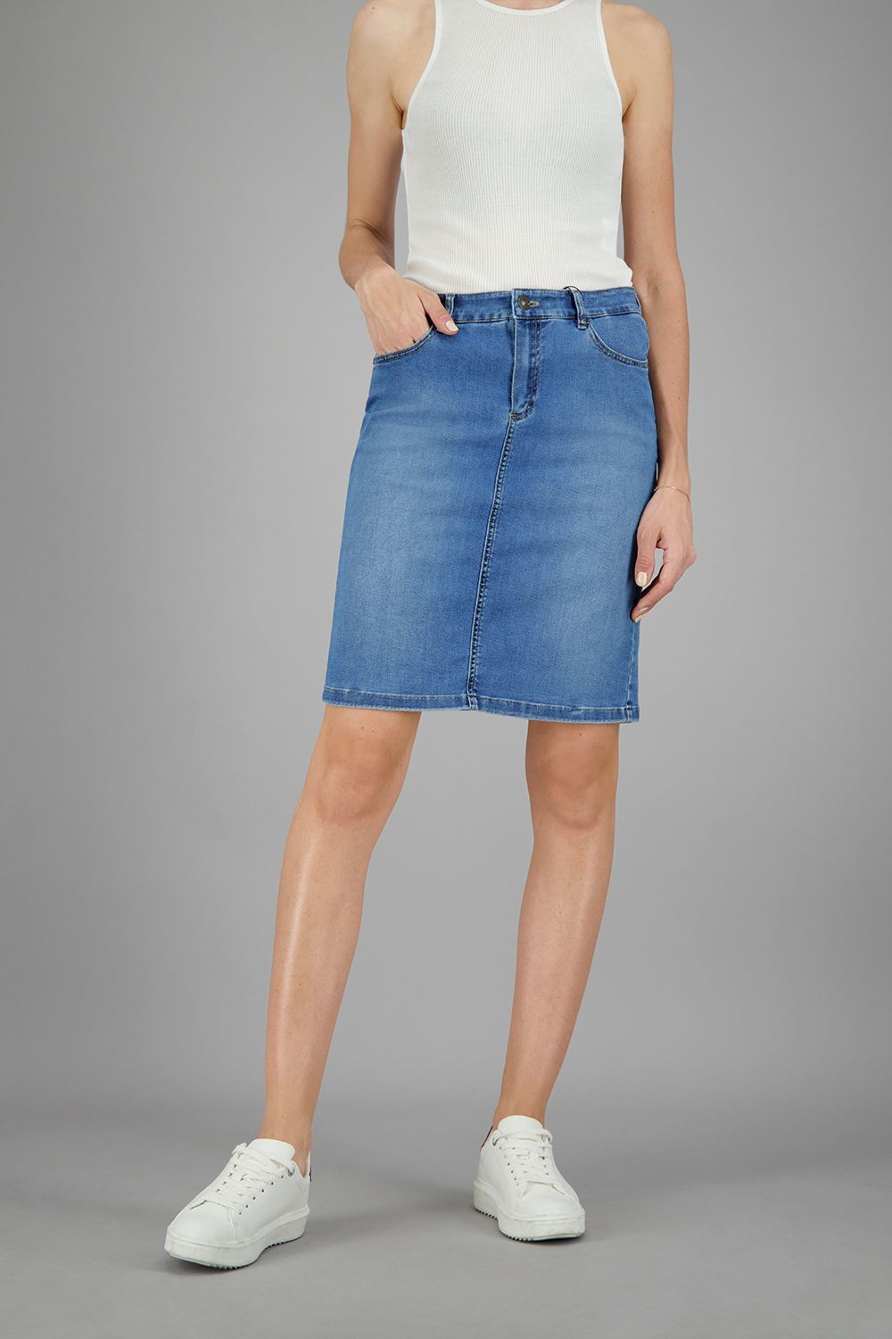 Gardeur Jeans rok: Hedi550, Jeans blauw