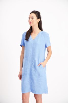 Signe Nature Kleed: Linnen, Blauw