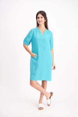 Signe Nature Kleed: Linnen, Blauw