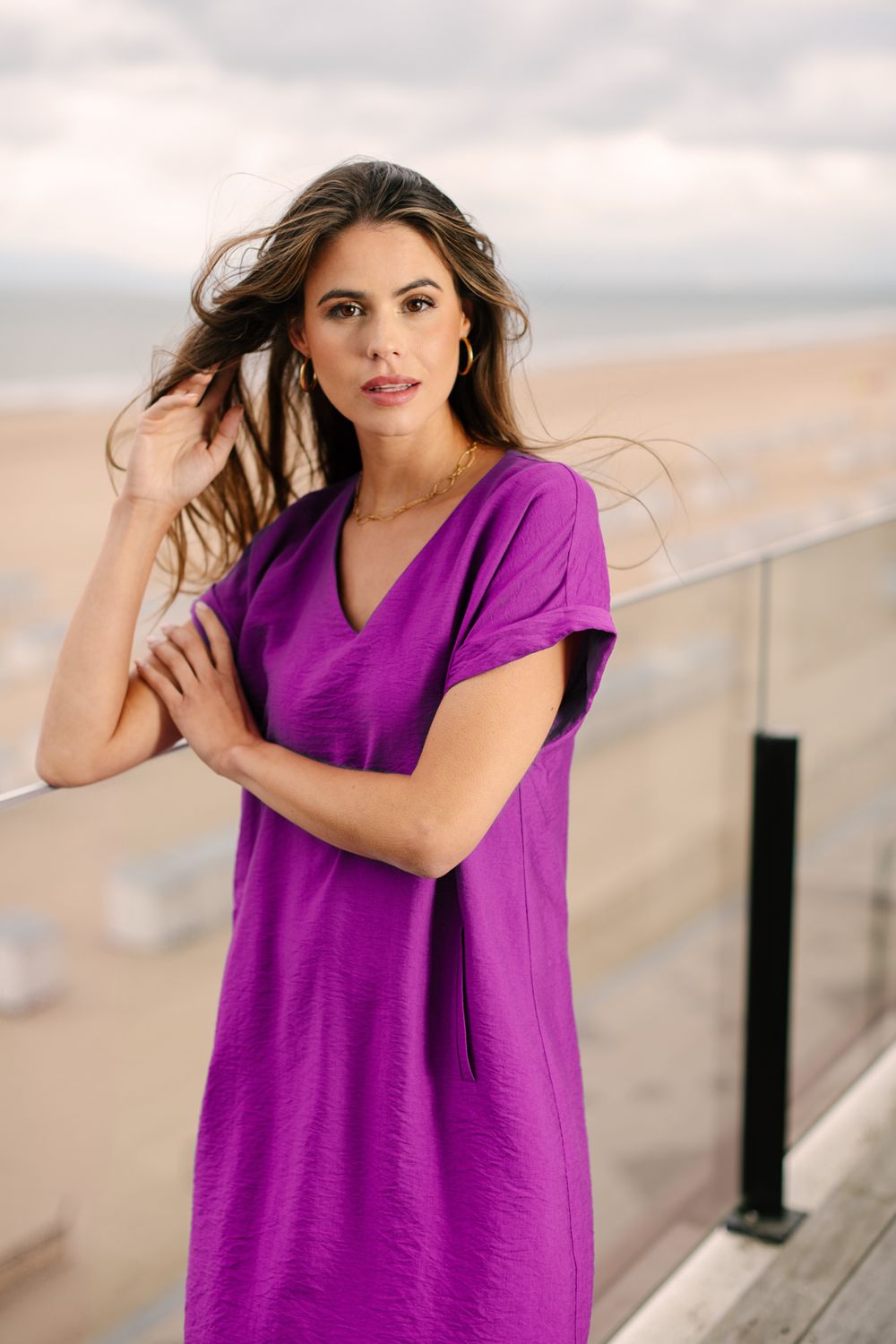 Signe Nature Kleed: Violet, effen