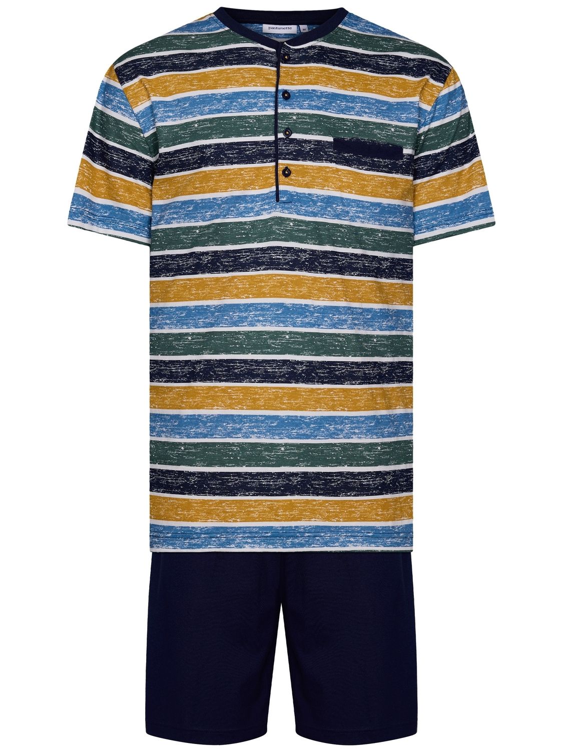 Pastunette Heren Pyjama: Gestreept, korte broek