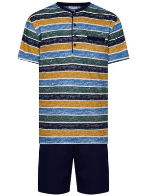 Pastunette Heren Pyjama: Gestreept, korte broek