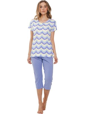 Pastunette ( Rebelle ) Pyjama Dames: Light Purple, korte mouw / 3/4broek