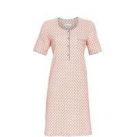 Ringella nachthemd dames: Pastel Roze, korte mouw, modal katoen