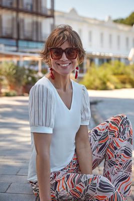 Janira Shirt: Abba Modal, Ivory