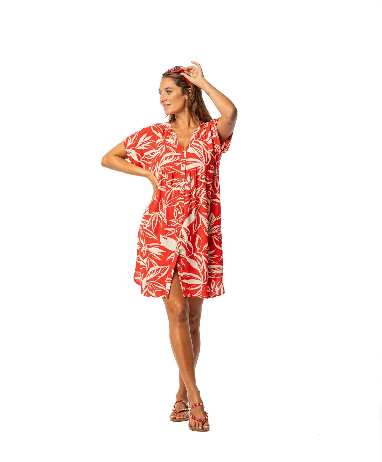Egatex dames Zomerkleed: doorknoop model, losvallend