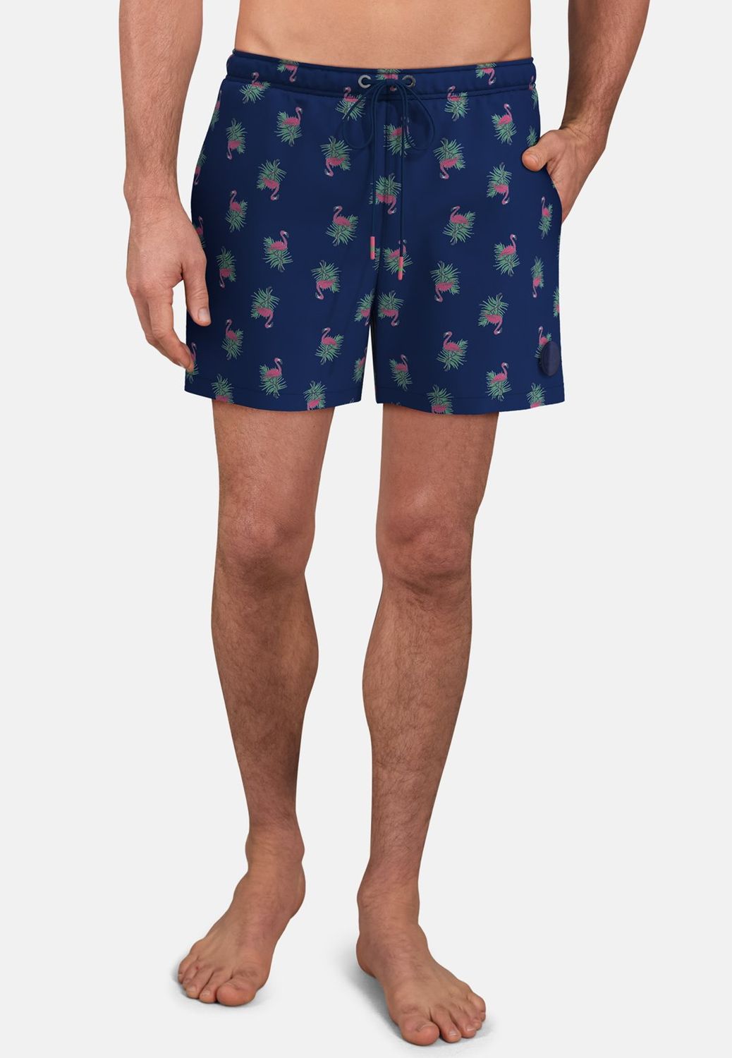 Ceceba Zwem short Heren: Blauw met flamingo&#39;s ( los model )