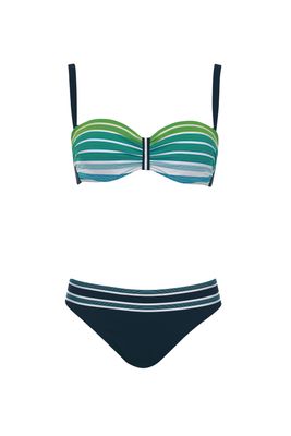 Sunflair Bikini: Blauw gestreept, voorgevormd, strapless mogelijk