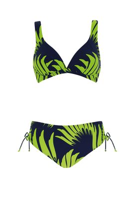 Sunflair Bikini: groen / blauw met beugel, midi slip