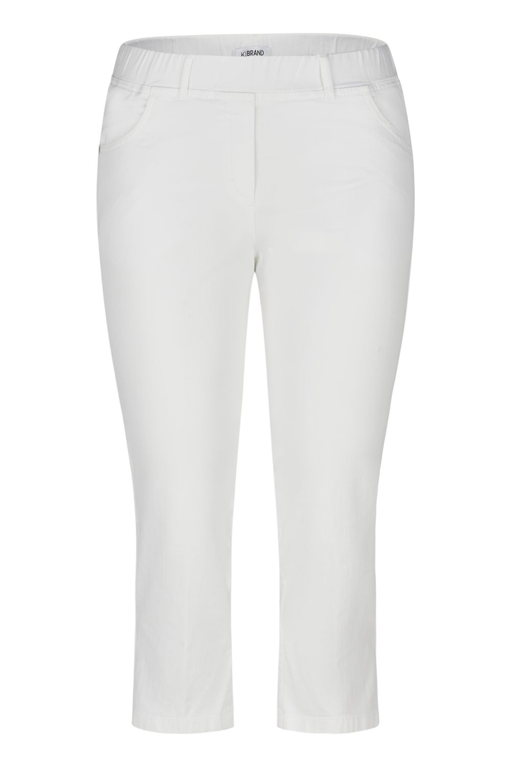 KJ Brand Witte Jeansbroek: 7/8 lengte, Jenny, elastiek in de lenden