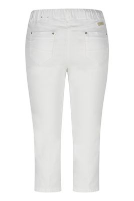 KJ Brand Witte Jeansbroek: 7/8 lengte, Jenny, elastiek in de lenden
