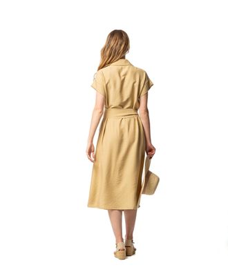 Egatex kleed: Effen beige, zomer kleed,