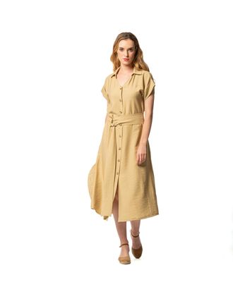 Egatex kleed: Effen beige, zomer kleed,