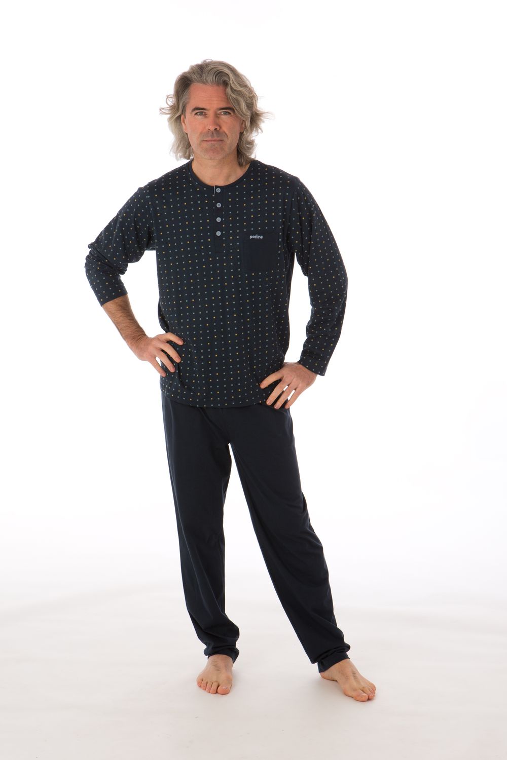 Perlina Pyjama heren: Clement, 100% katoen