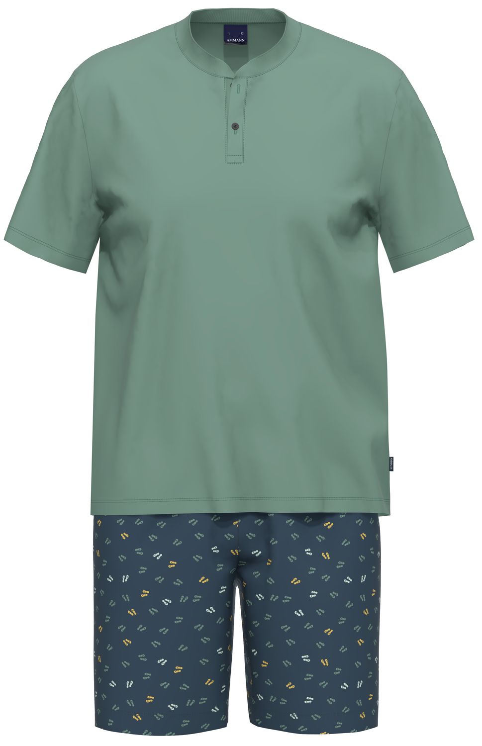 Ammann Pyjama heren: Groen, korte mouw