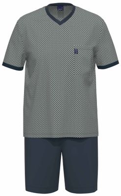 Ammann Pyjama heren: Blauw bedrukt met groen