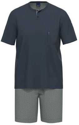 Ammann Pyjama heren: Blauw bedrukt met groen